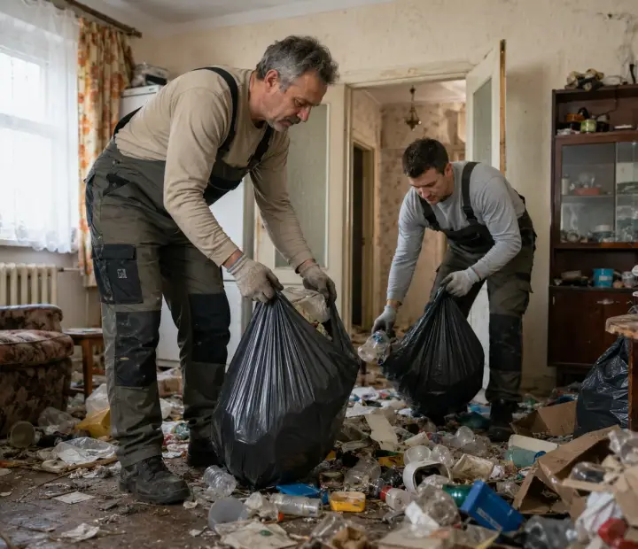 Разчистване на натрупани битови отпадъци в Бургас