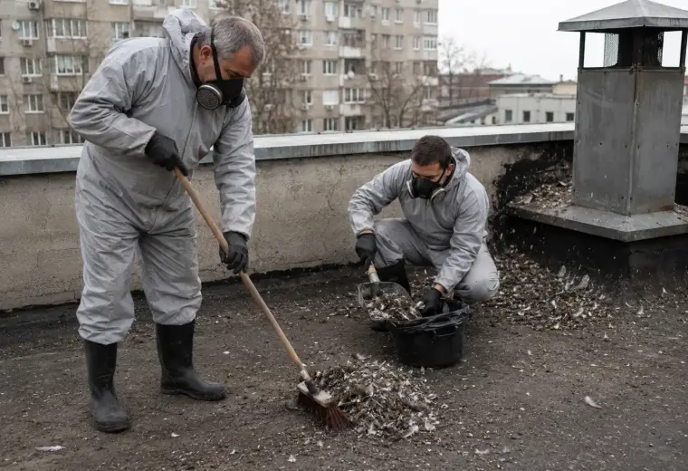 Премахване на гълъбови гнезда и отпадъци в Дупница