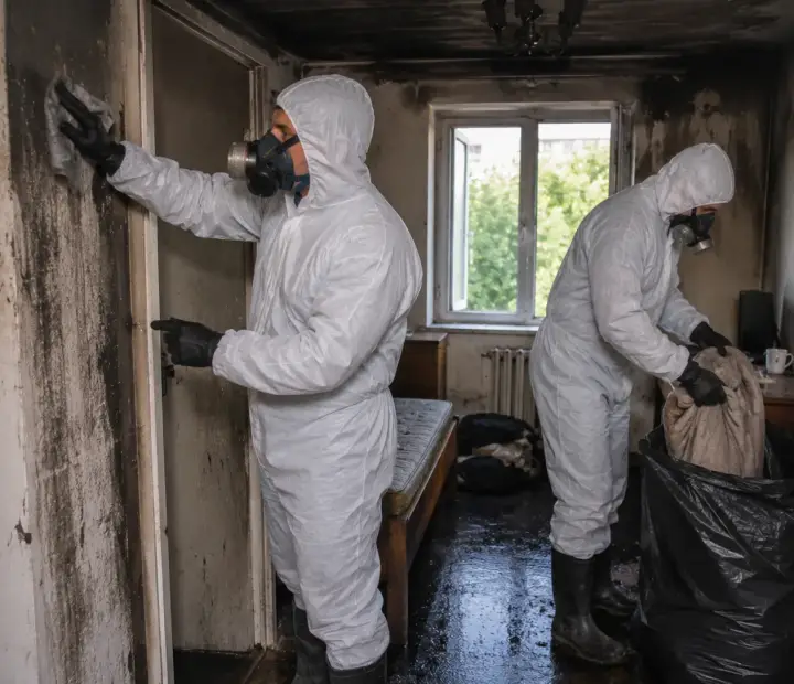 Почистване след пожар и тежко опушване в Търговище